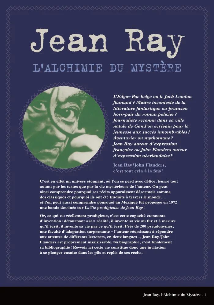 Jean Ray, l’alchimie du mystère (+ colis de livres)