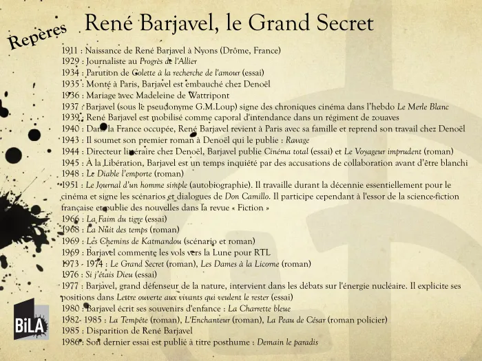 René Barjavel, le grand secret